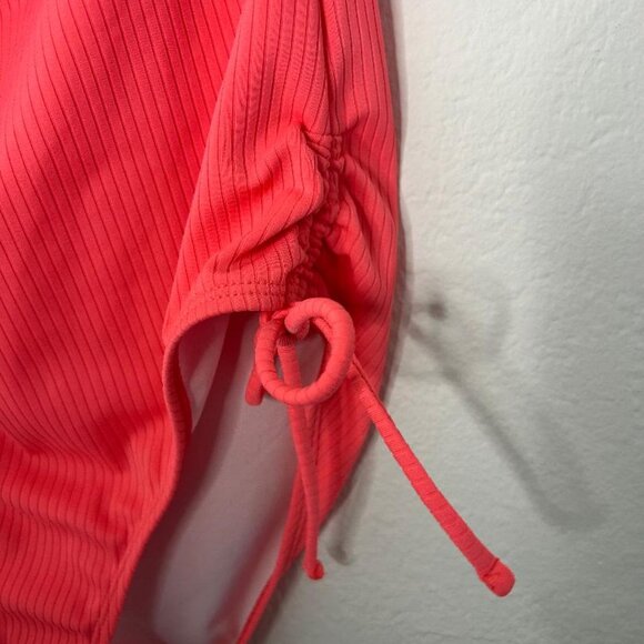 Neon Pink Ribbed Monokini with Removable Strap - Picture 5 of 7